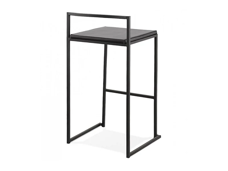 Lot de 4 tabourets snack mi-hauteur CASA noir design industriel