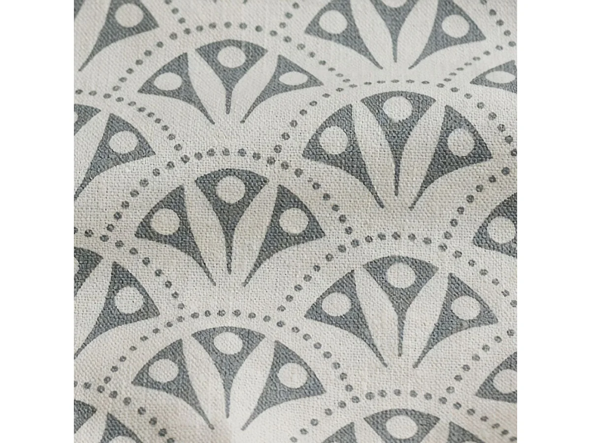 Parure housse de couette 260x240cm + 2 taies motif rétro bleu pétrole et jaune 100% coton - TOBIAS