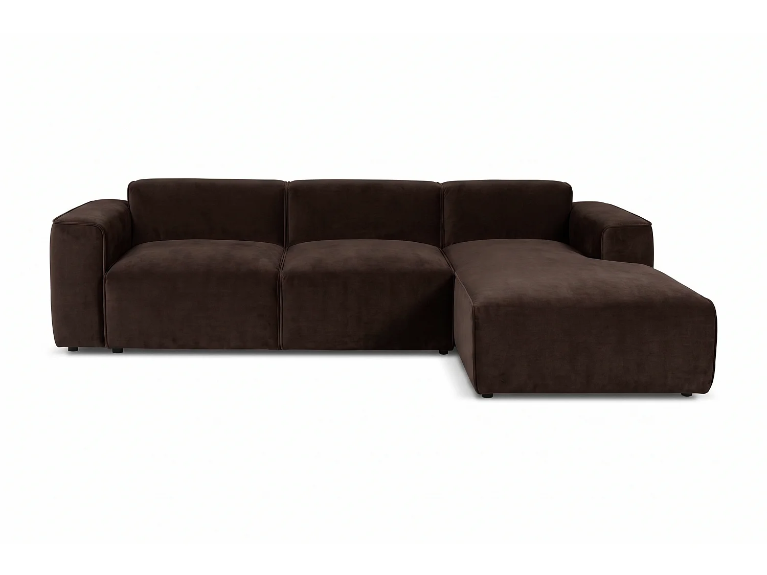 MILKY – canapé d’angle convertible droit 275x174 cm, RIVIERA 28 marron