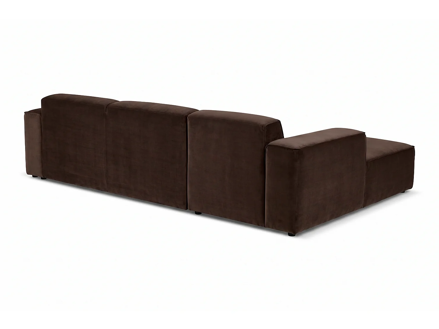 MILKY – canapé d’angle convertible droit 275x174 cm, RIVIERA 28 marron