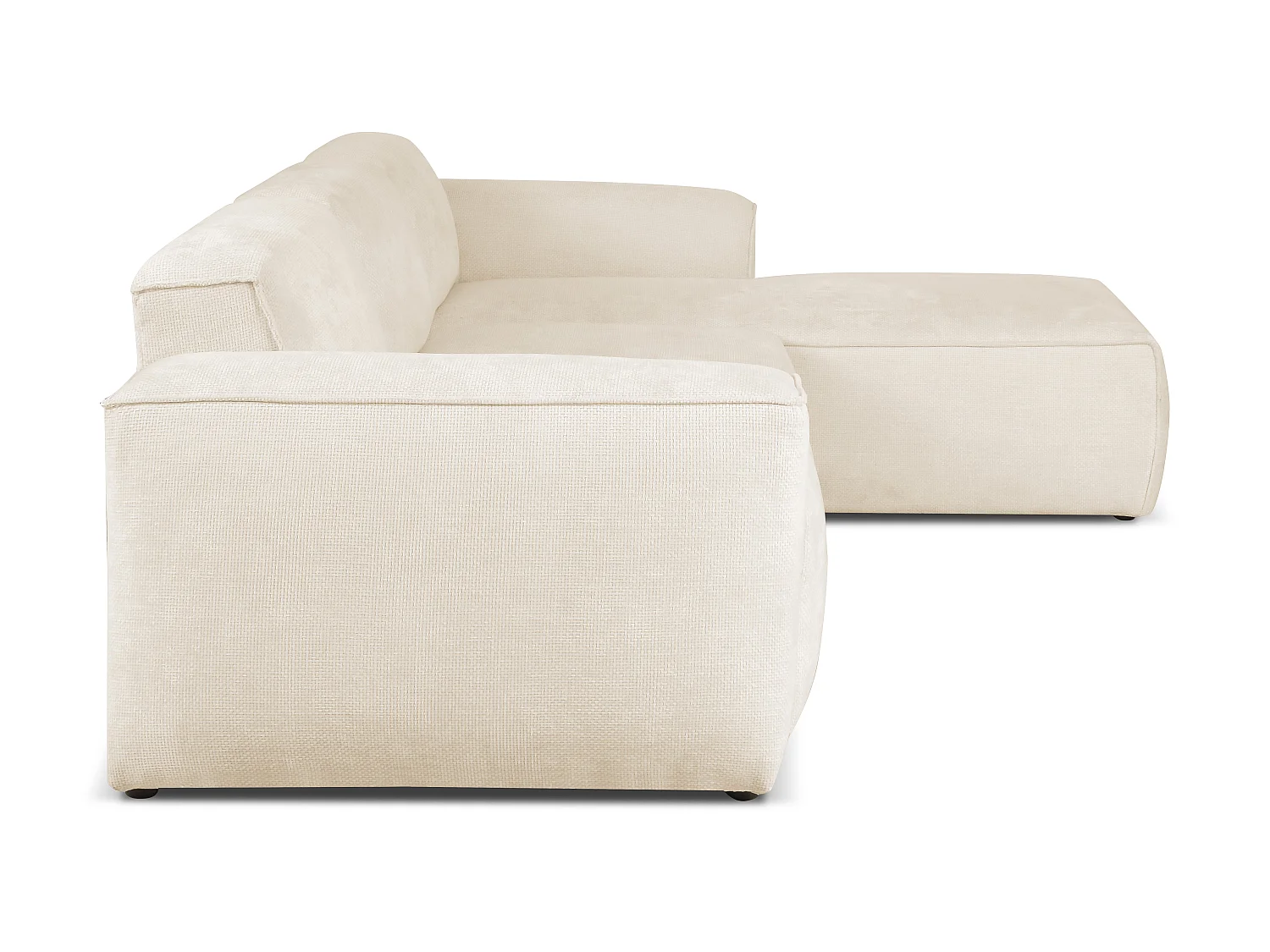 MILKY – canapé d’angle convertible droit 275x174 cm, FLOW 5 crème