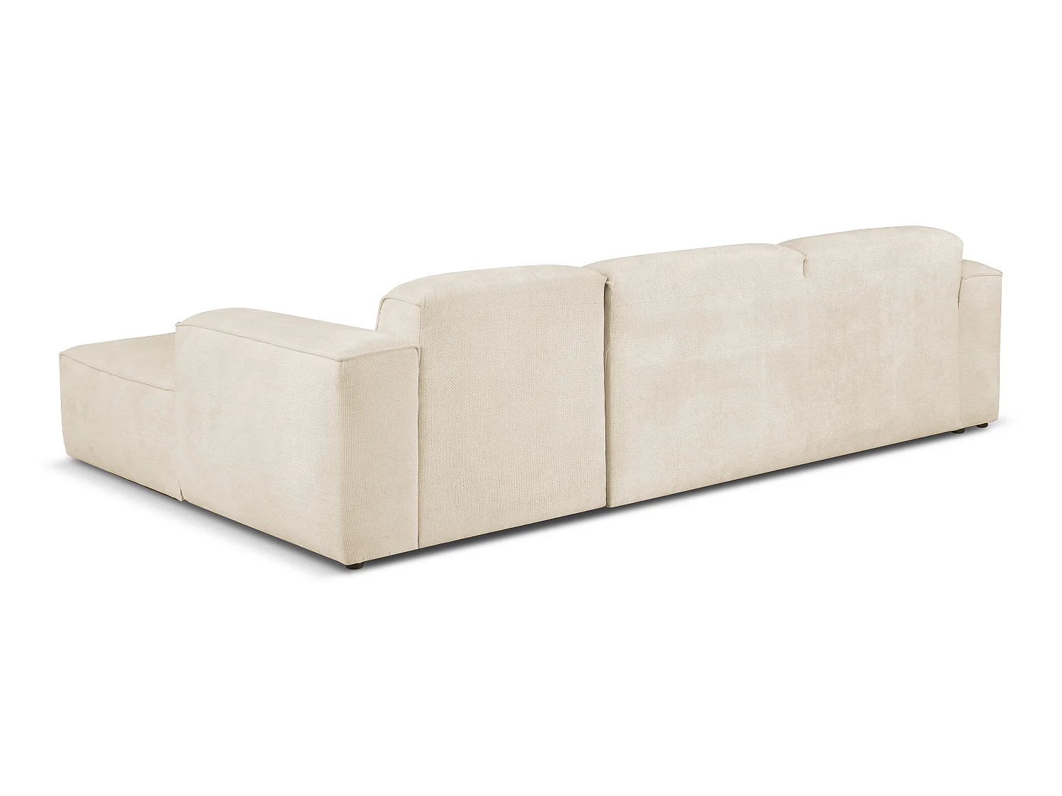 MILKY – canapé d’angle convertible droit 275x174 cm, FLOW 5 crème