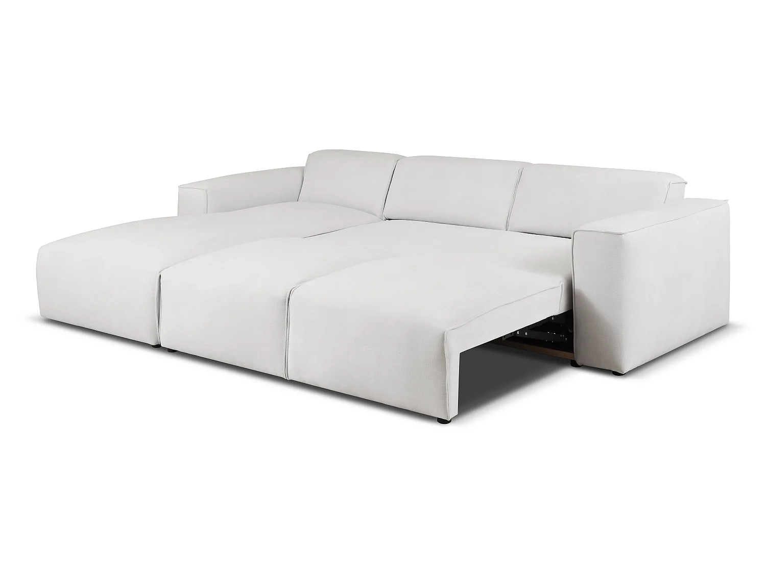 MILKY – narożnik rozkładany prawostronny  275x174 cm, VEGA 12 jasnoszary