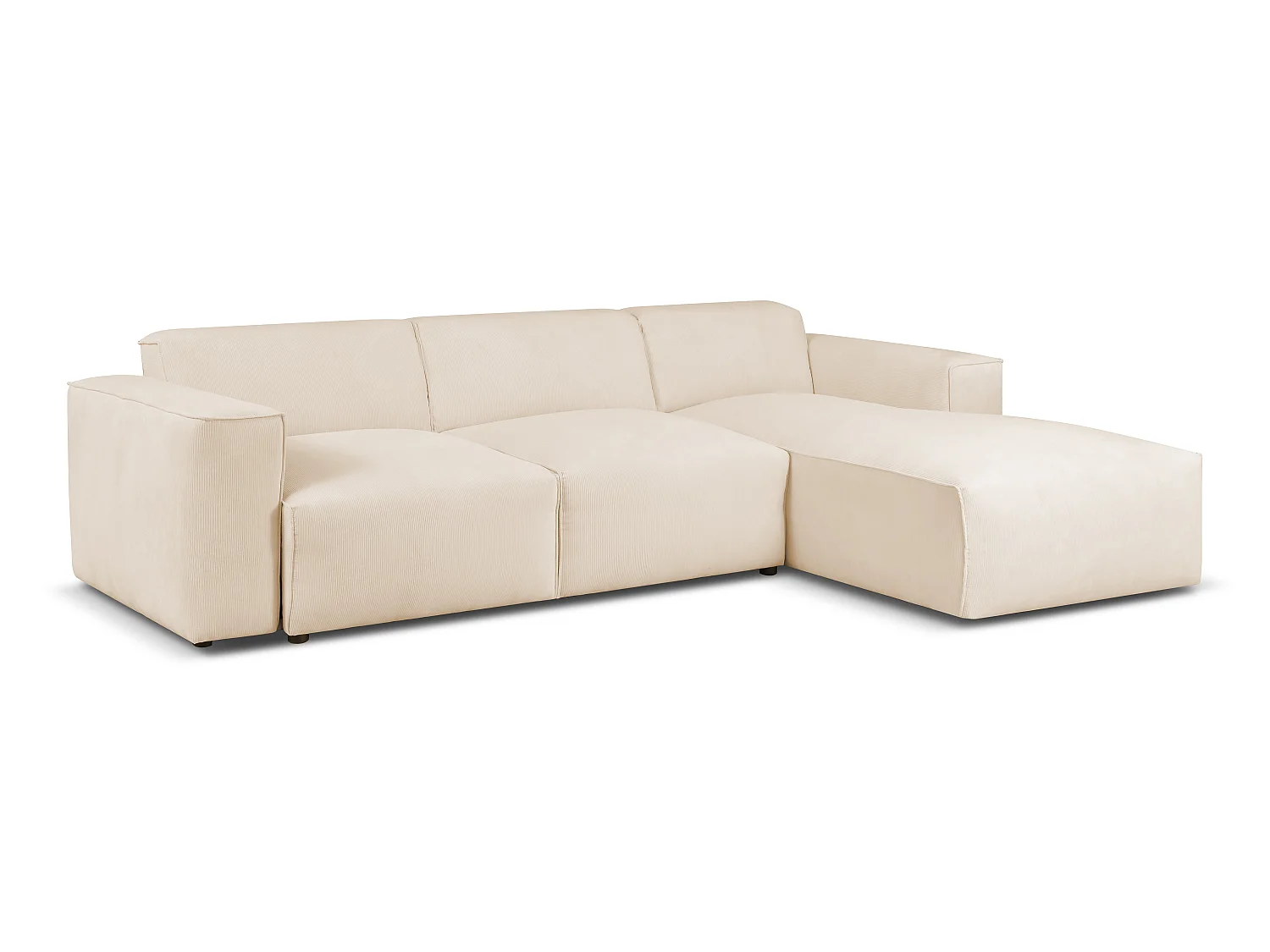 MILKY – canapé d’angle convertible droit 275x174 cm, FJORD 23 crème