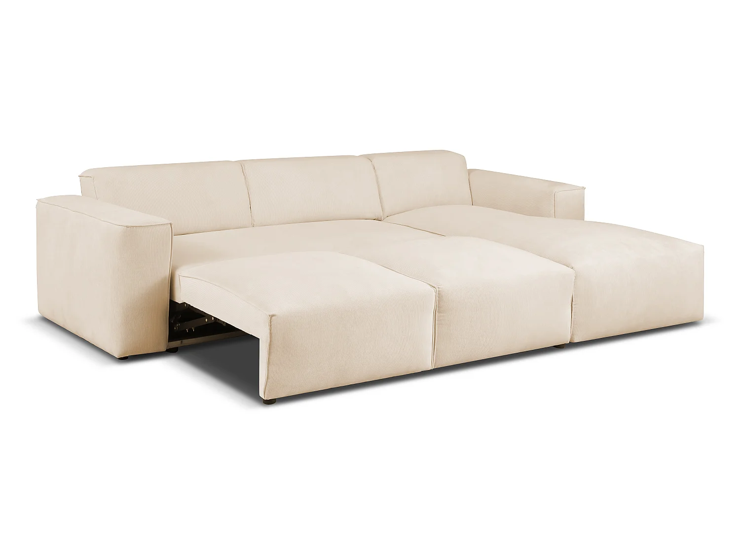 MILKY – canapé d’angle convertible droit 275x174 cm, FJORD 23 crème