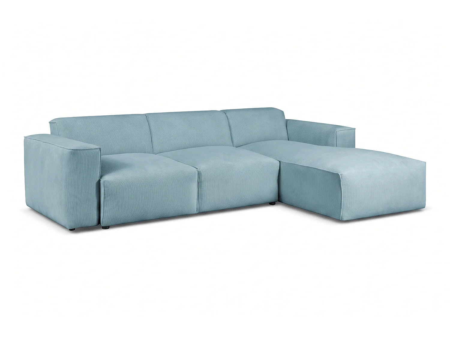 MILKY – canapé d’angle convertible droit 275x174 cm, FJORD 83 bleu