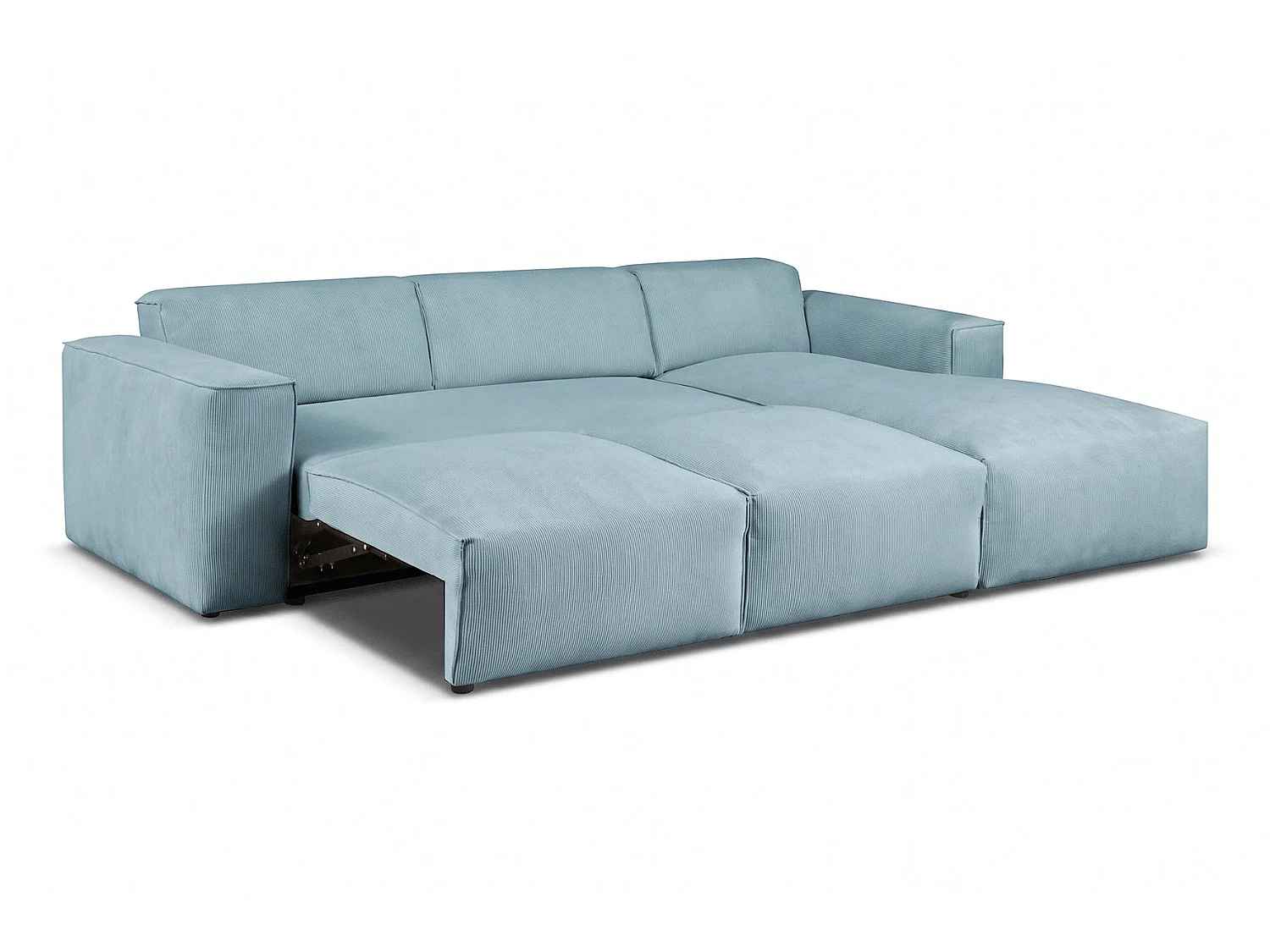 MILKY – canapé d’angle convertible droit 275x174 cm, FJORD 83 bleu