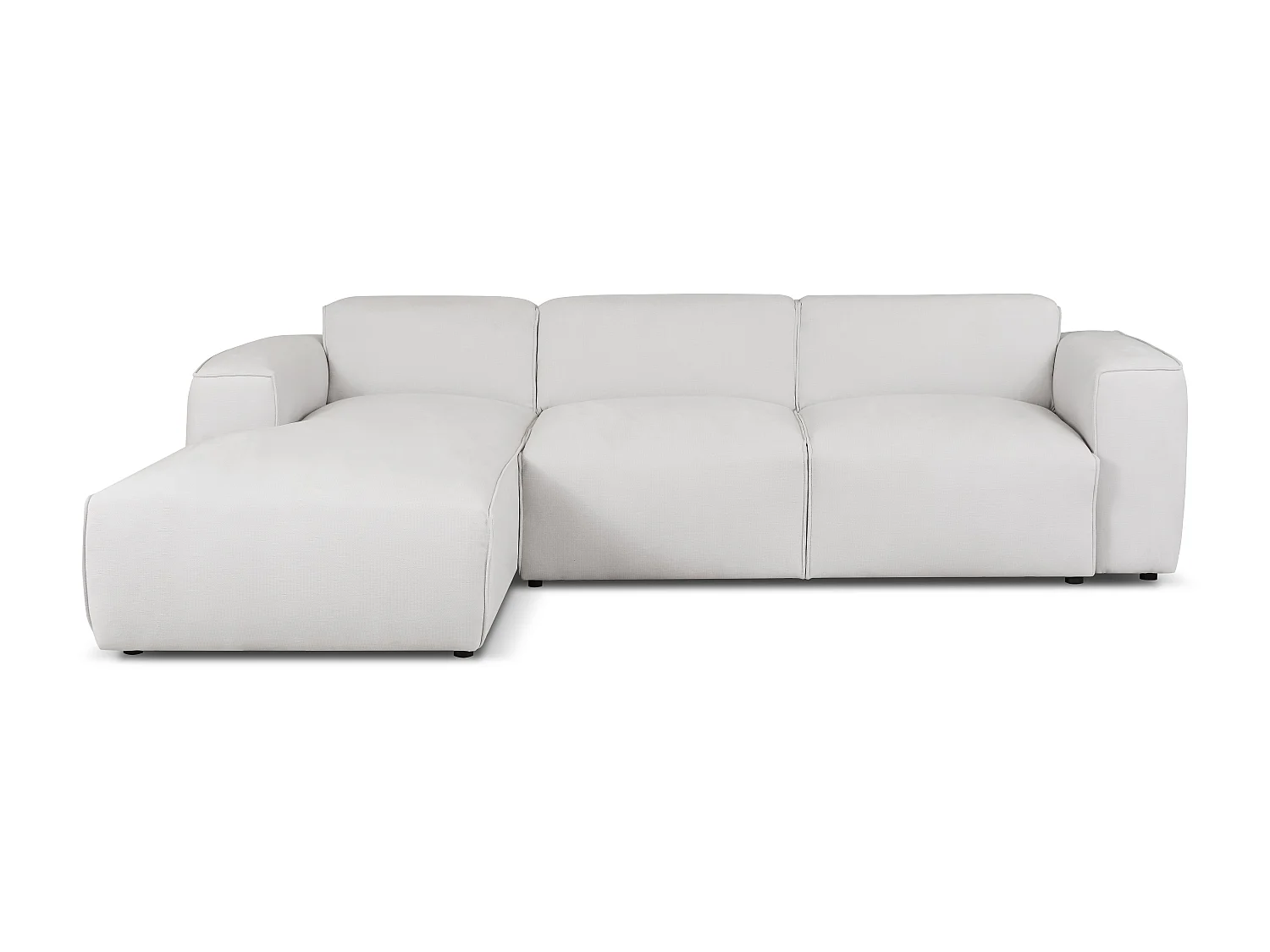 MILKY – canapé d’angle convertible gauche 275x174 cm, VEGA 12 gris clair