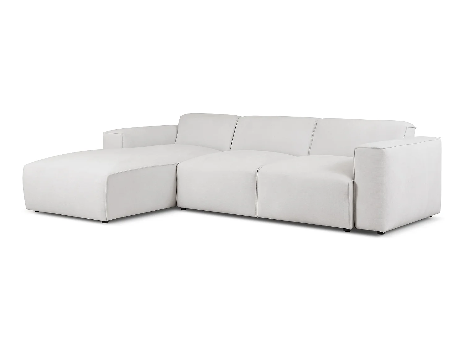 MILKY – canapé d’angle convertible gauche 275x174 cm, VEGA 12 gris clair