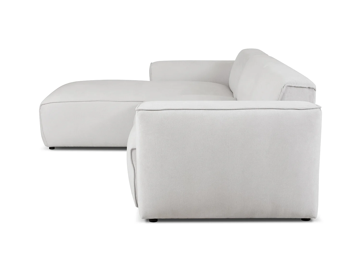 MILKY – canapé d’angle convertible gauche 275x174 cm, VEGA 12 gris clair