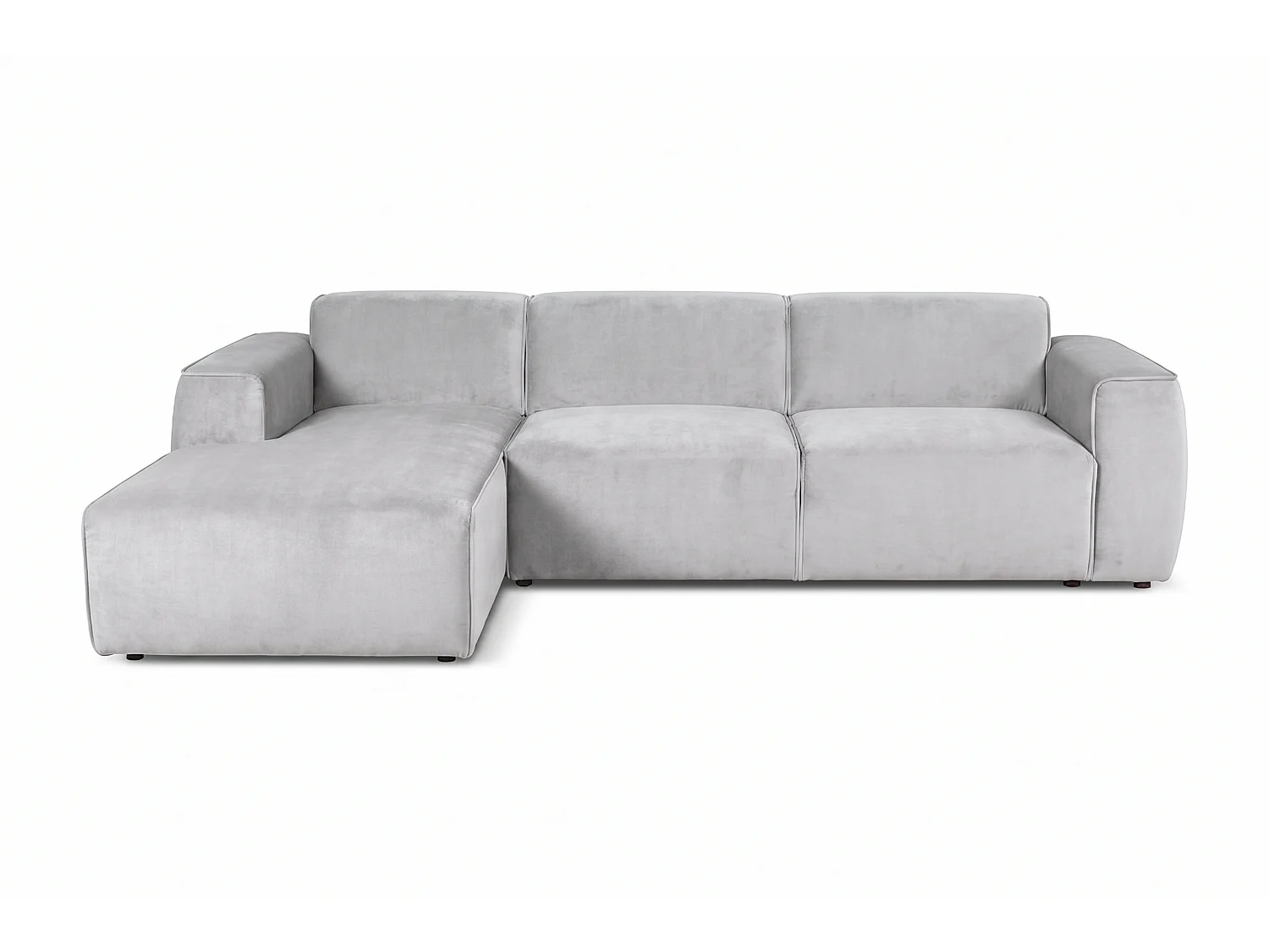 MILKY – canapé d’angle convertible gauche 275x174 cm, RIVIERA 82 gris clair