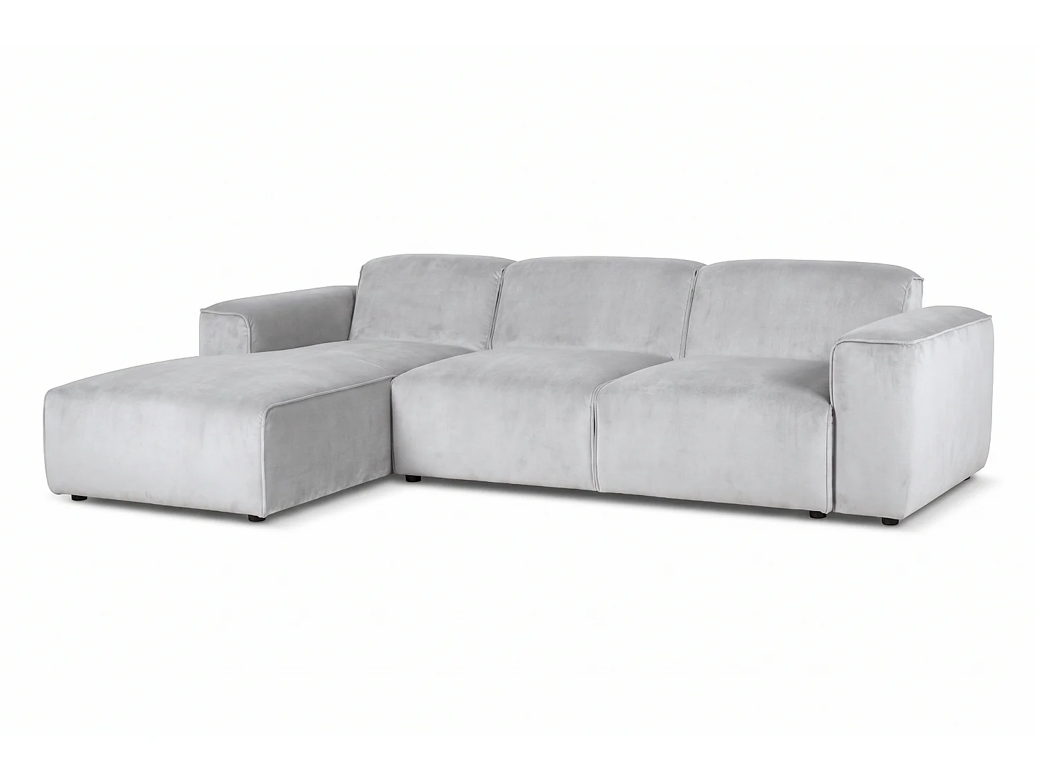 MILKY – canapé d’angle convertible gauche 275x174 cm, RIVIERA 82 gris clair