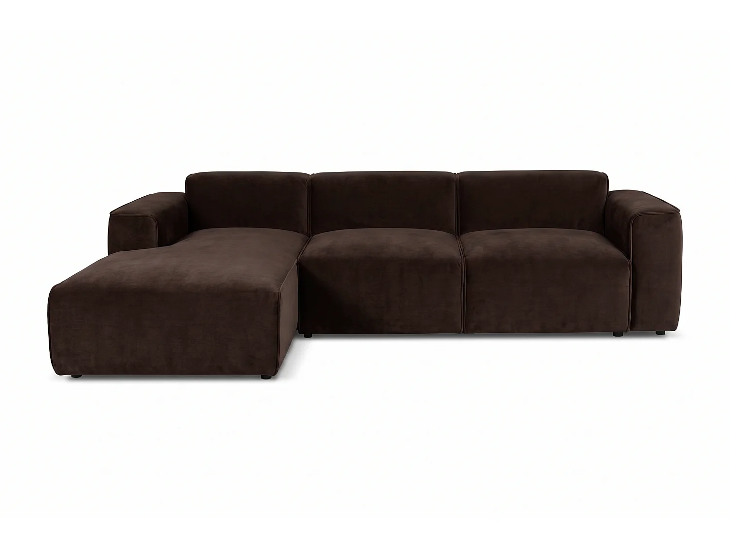 MILKY – canapé d’angle convertible gauche 275x174 cm, RIVIERA 28 marron