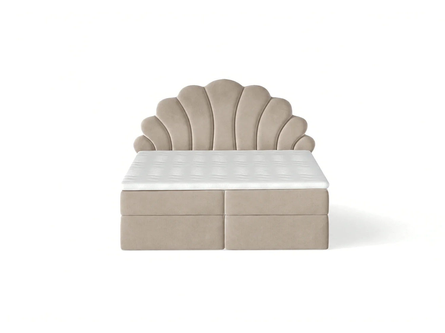 Lit tapissé élégant PERLA 120x200 cm en tissu salvador 02 beige