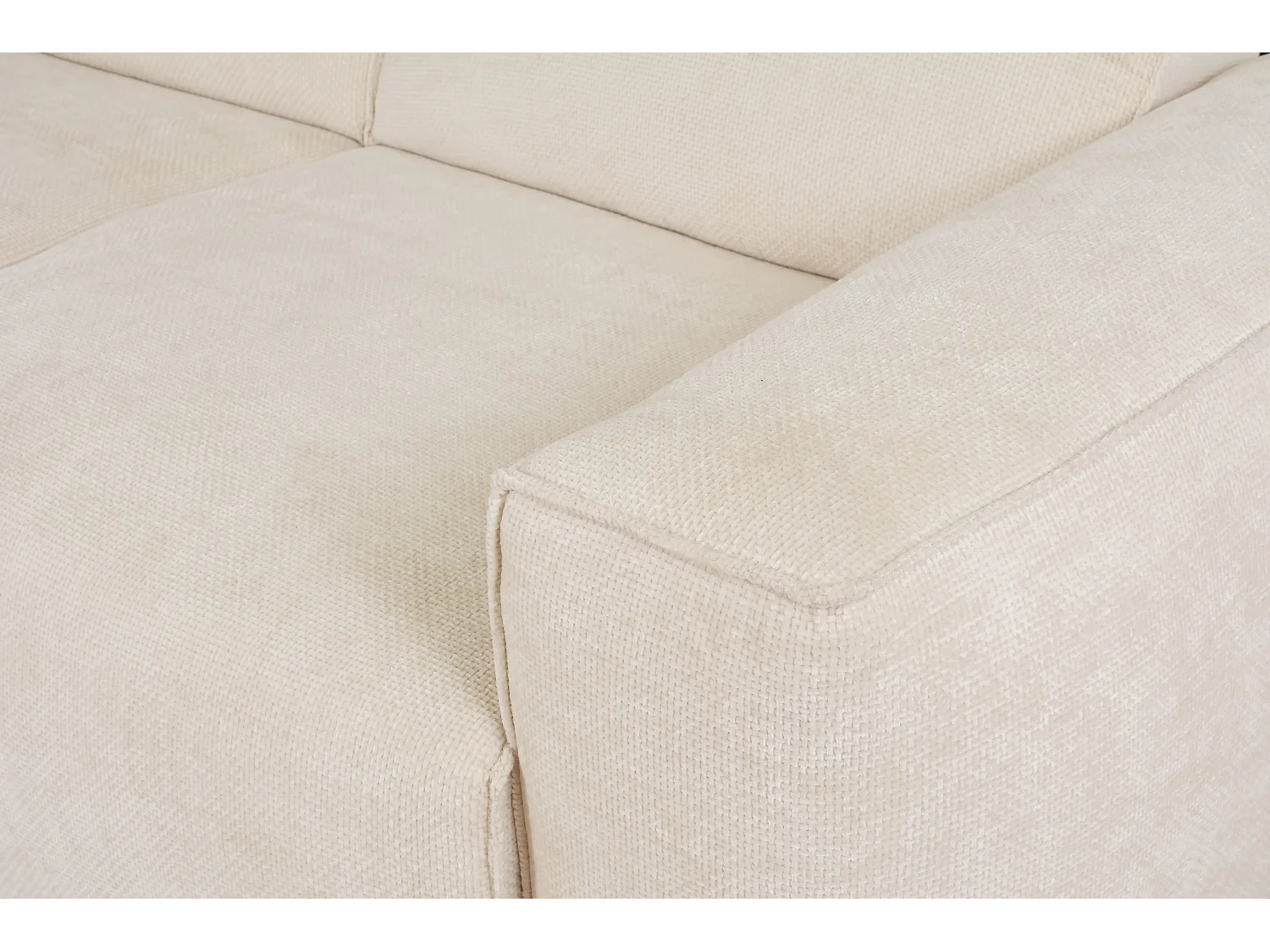 MILKY – canapé d’angle convertible gauche 275x174 cm, FLOW 5 crème