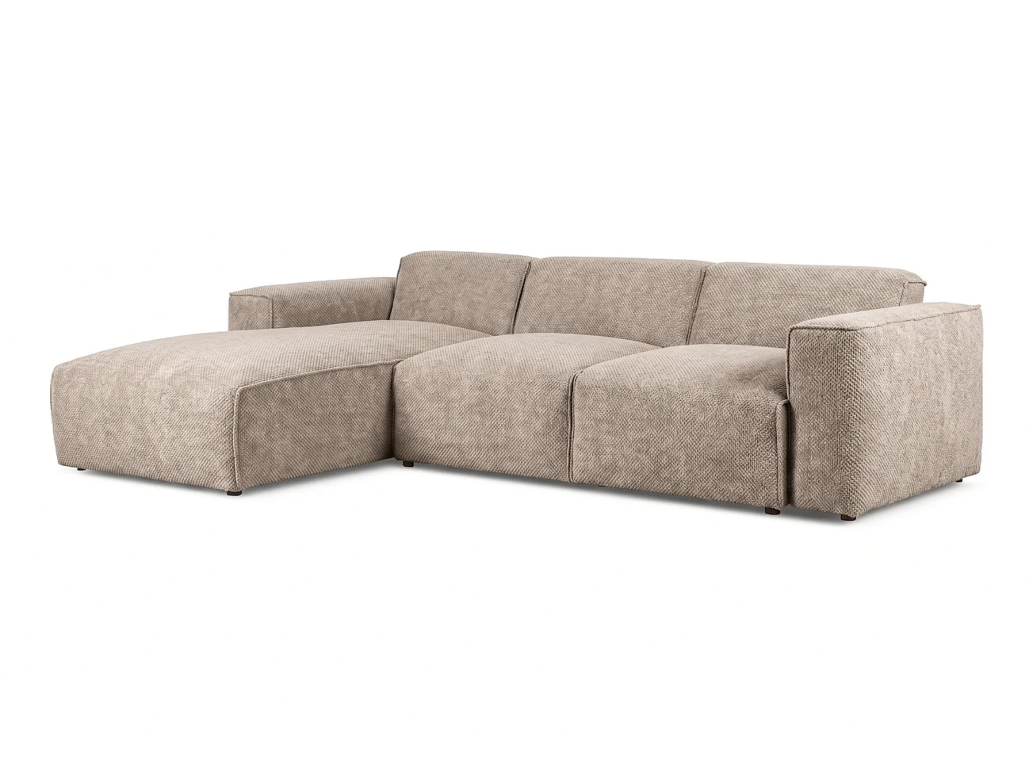 MILKY – canapé d’angle convertible gauche 275x174 cm, VEGA 3 beige