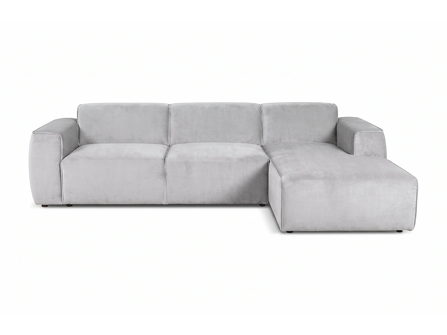 MILKY – canapé d’angle convertible droit 275x174 cm, RIVIERA 82 gris clair