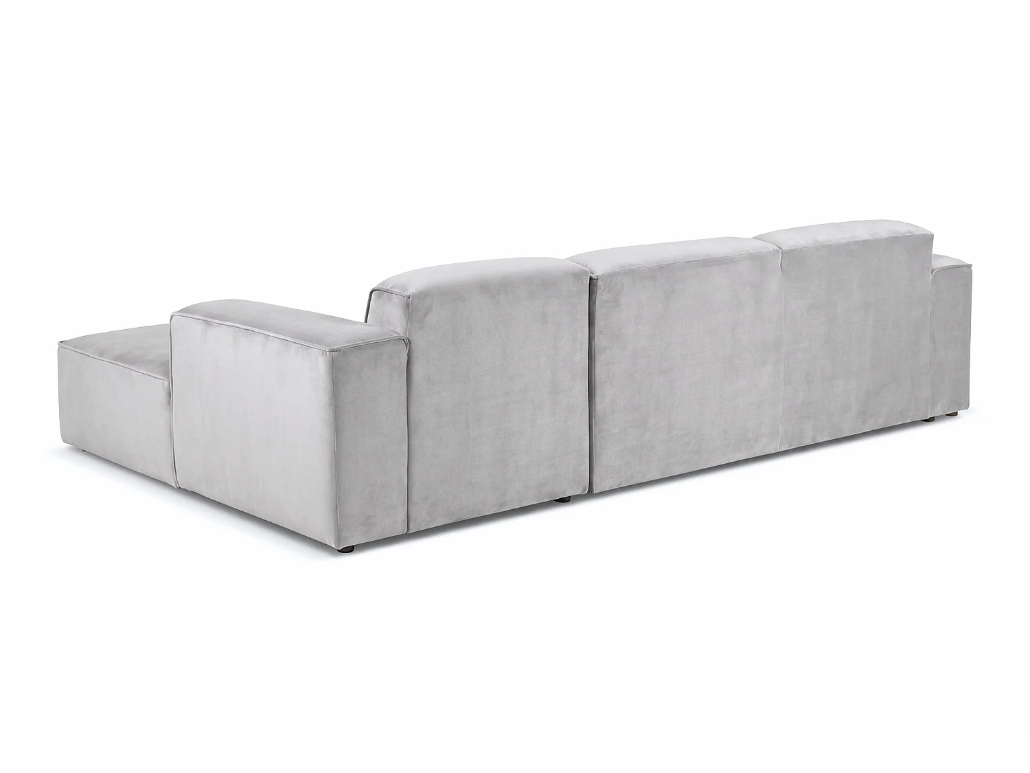 MILKY – canapé d’angle convertible droit 275x174 cm, RIVIERA 82 gris clair