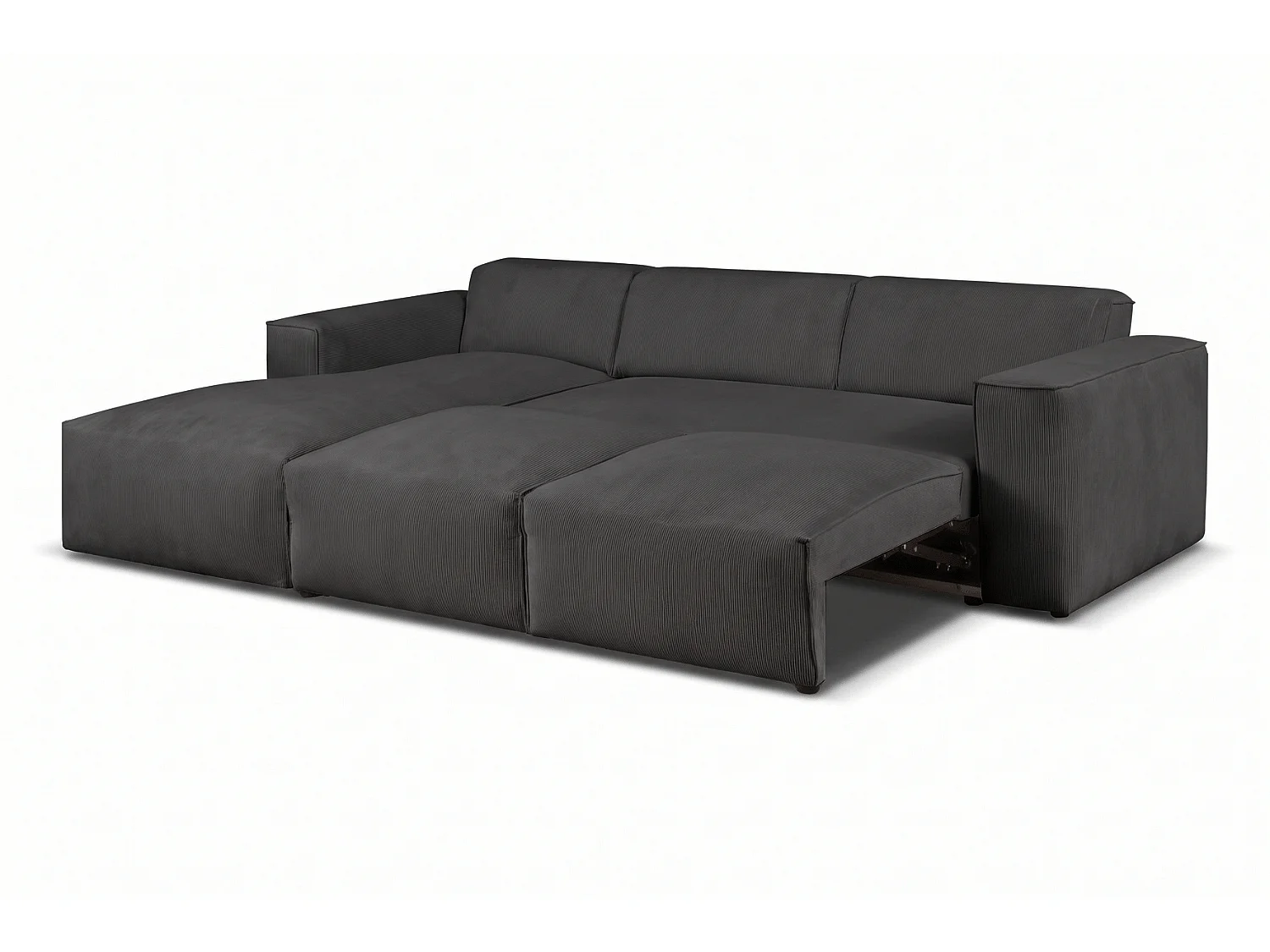 MILKY – canapé d’angle convertible gauche 275x174 cm, FJORD 16 gris