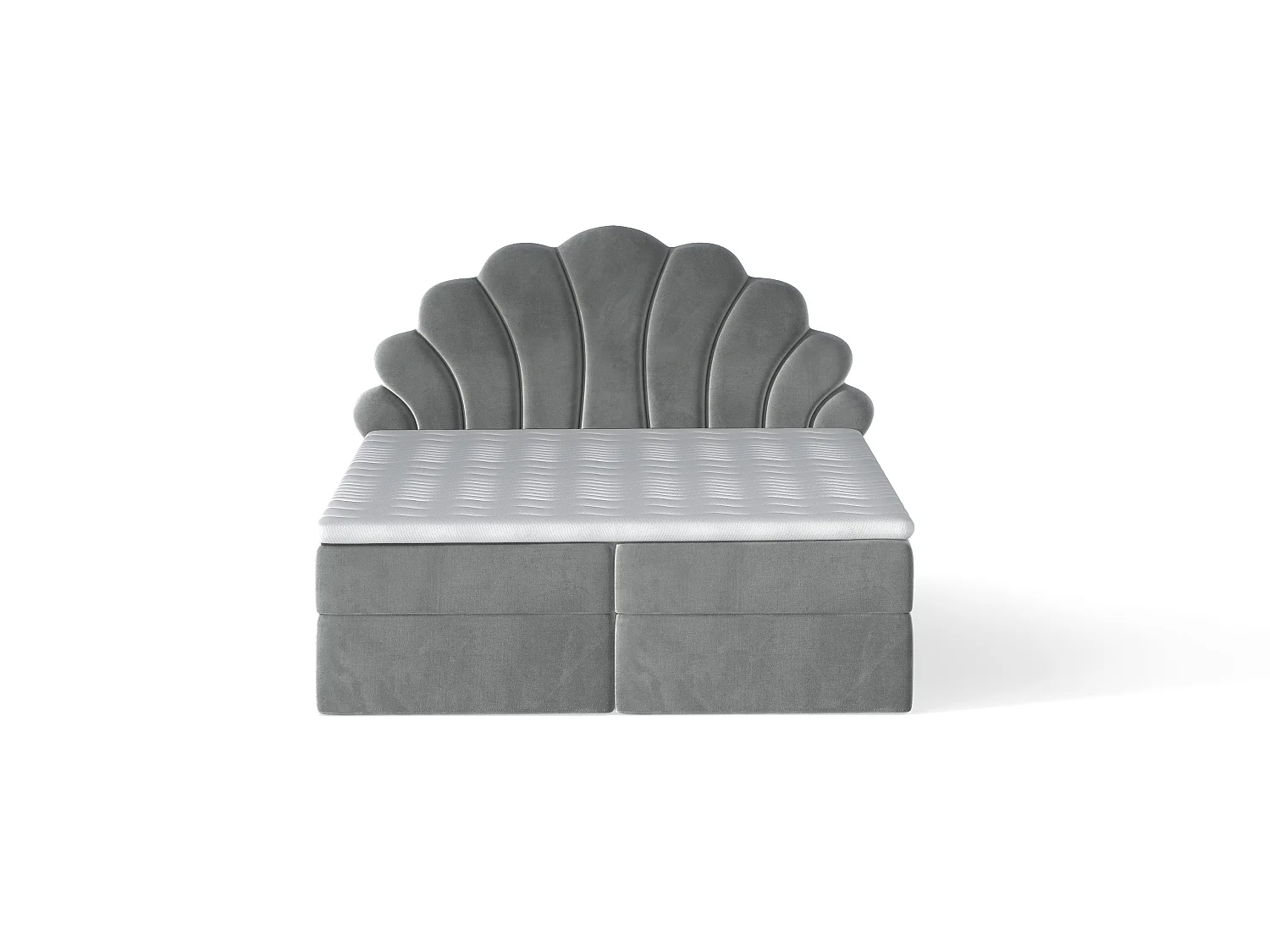 Lit tapissé élégant PERLA 120x200 cm en tissu salvador 17 gris