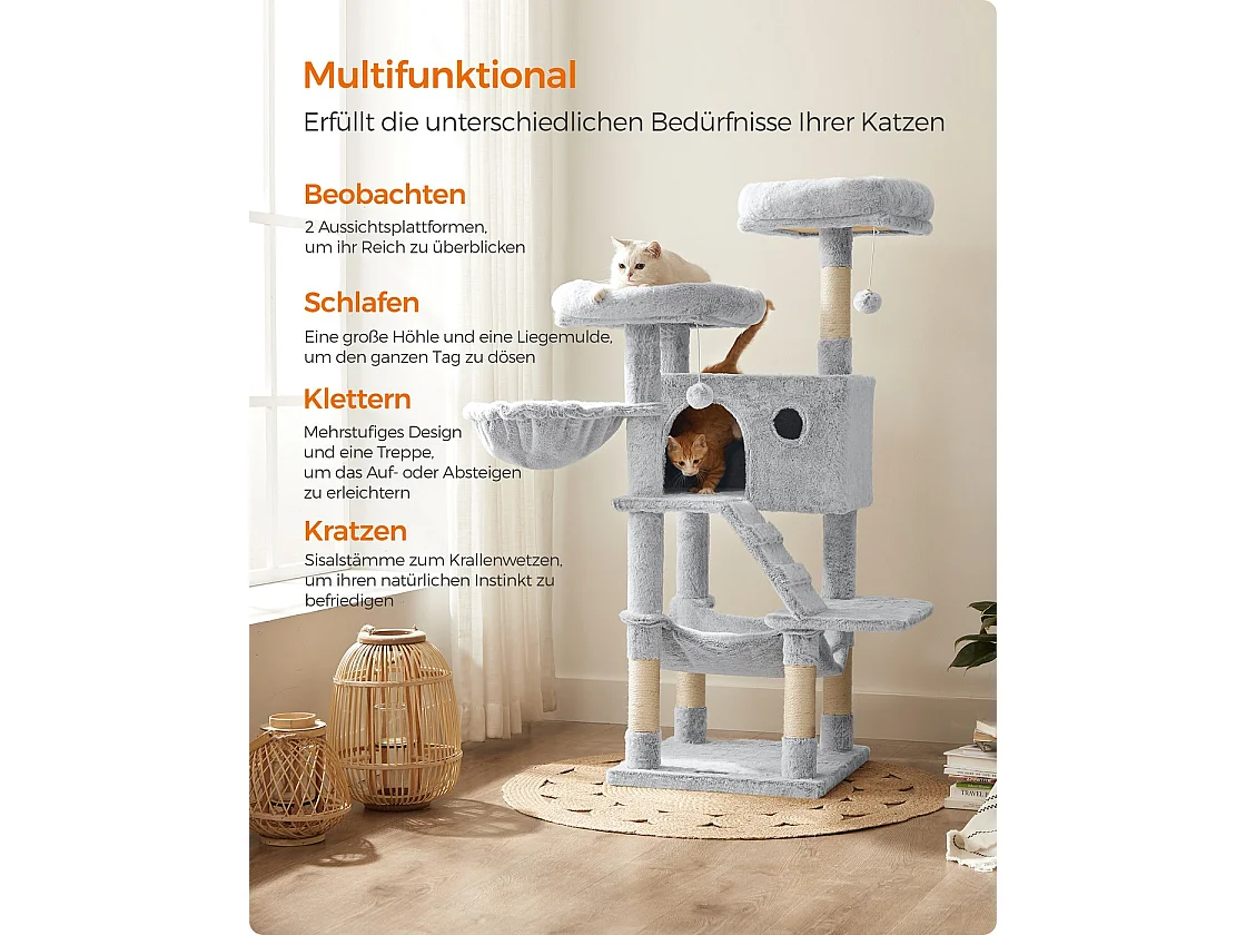 Katzenbaum 49x49x135 cm hellbraun pct162m01