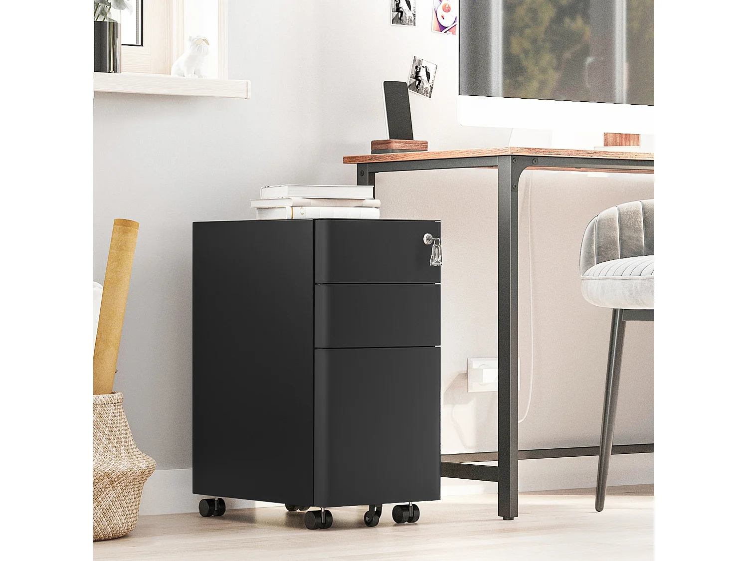 File Cabinet 30x46x59.2 cm black ofc030b01