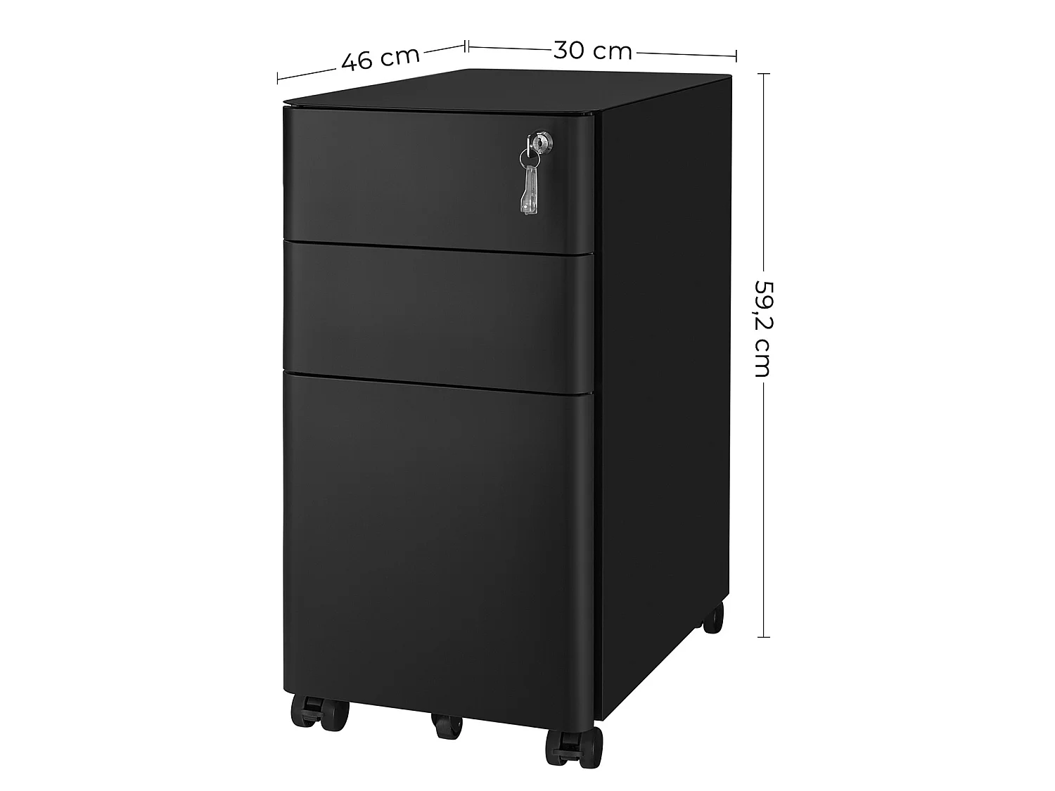 File Cabinet 30x46x59.2 cm black ofc030b01