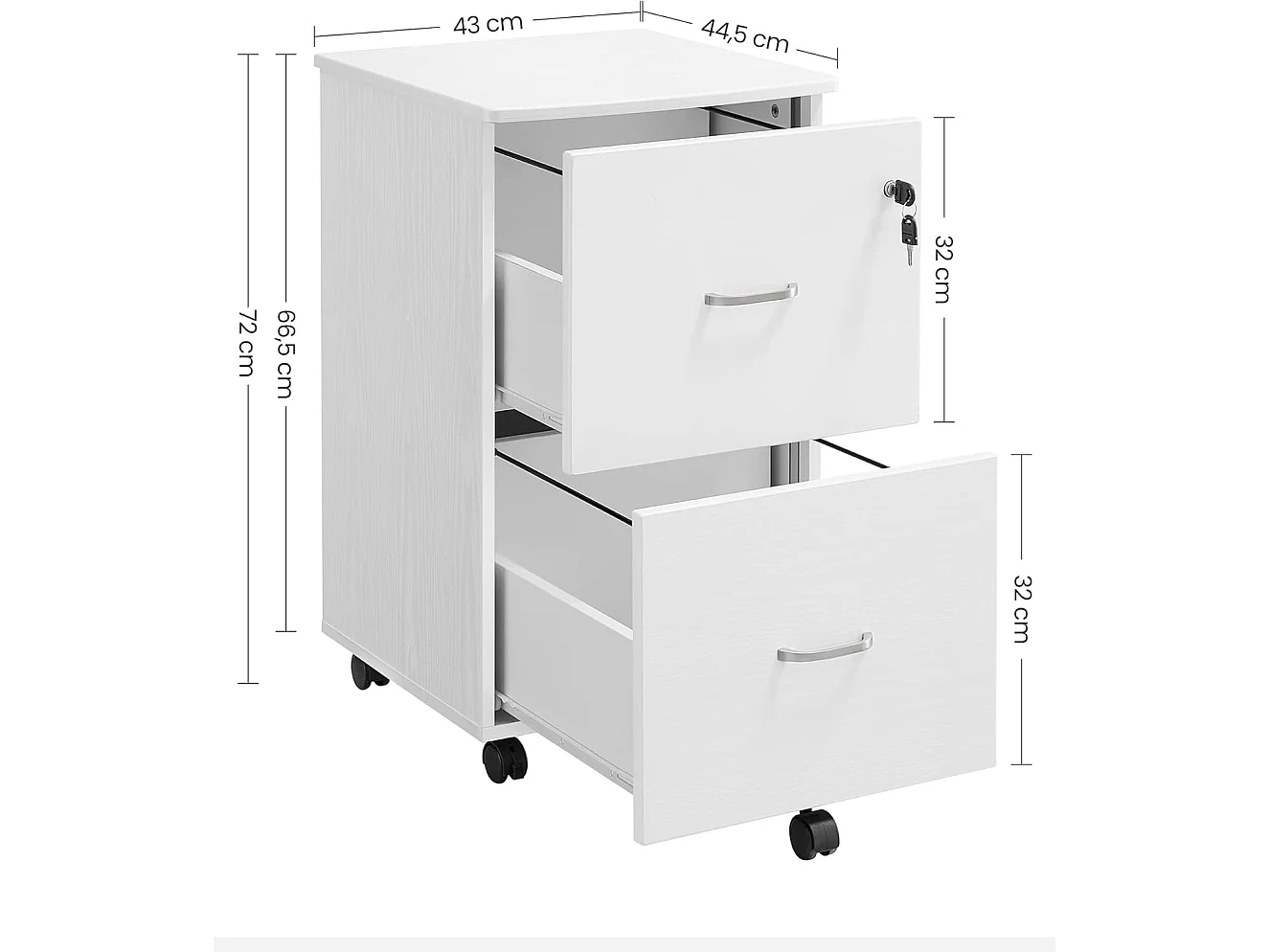 File Cabinet 54.4x43.8x40 cm white