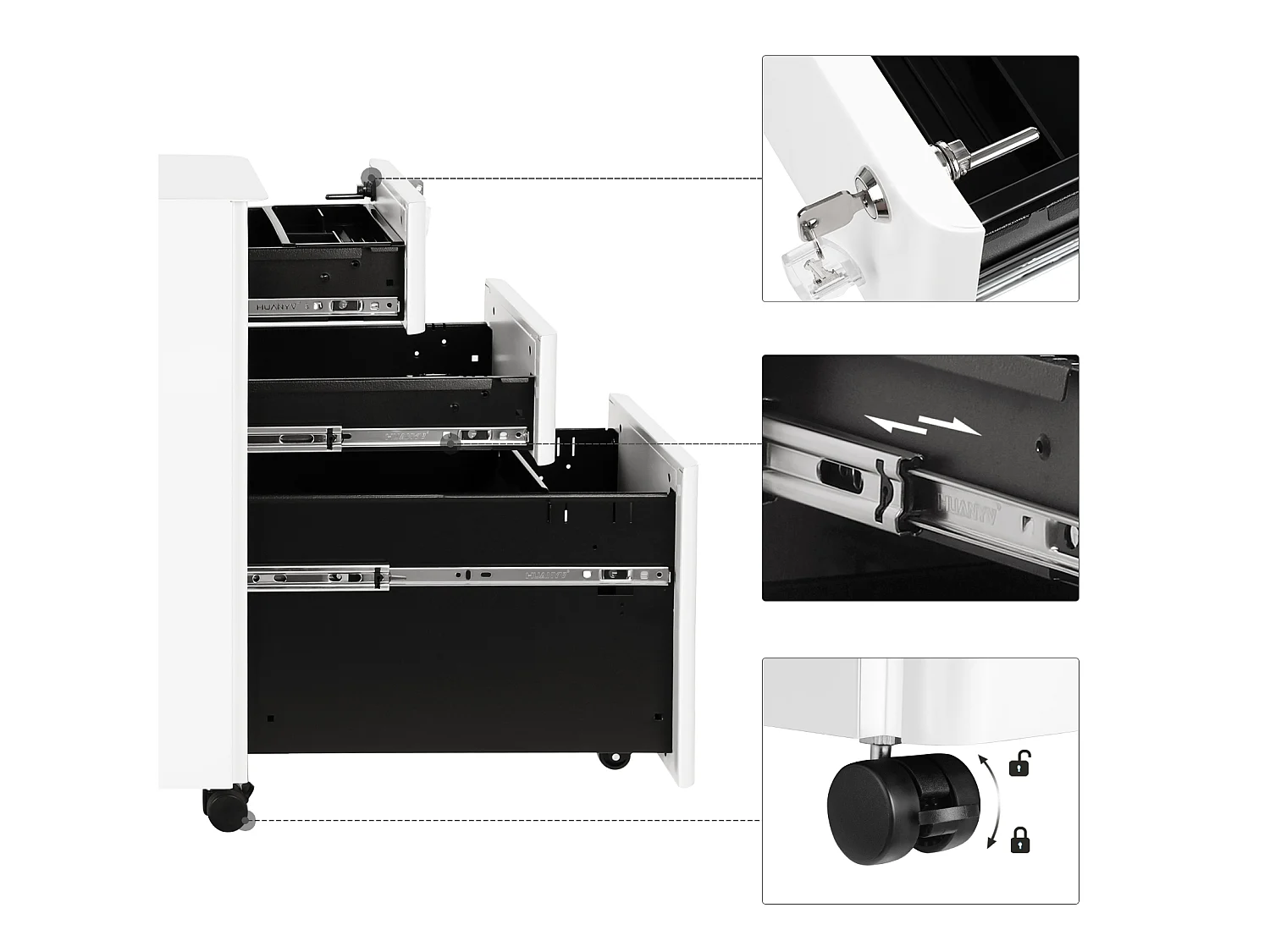 Mobiletto archivio 30x46x59,2 cm bianco