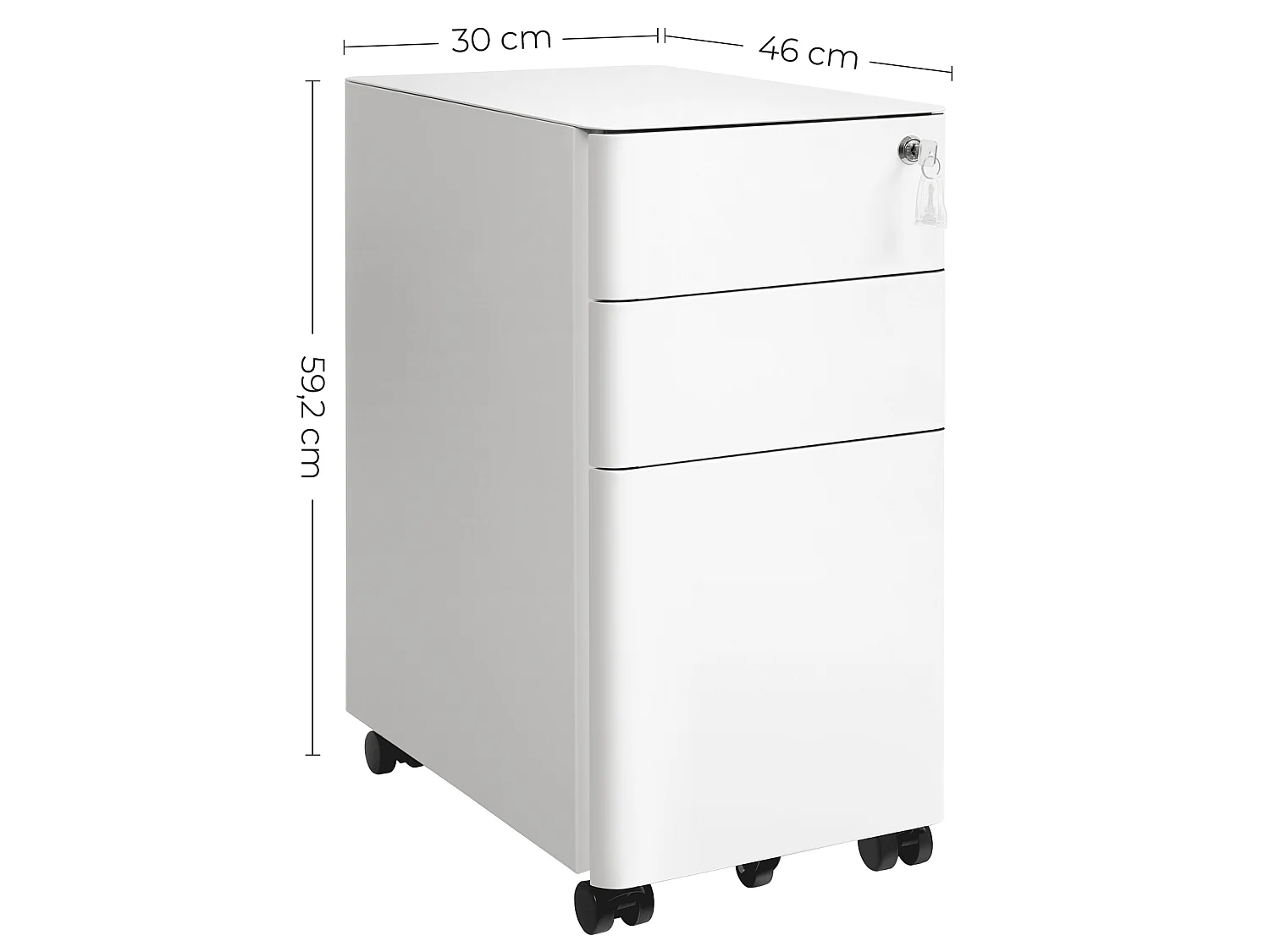 Mobiletto archivio 30x46x59,2 cm bianco