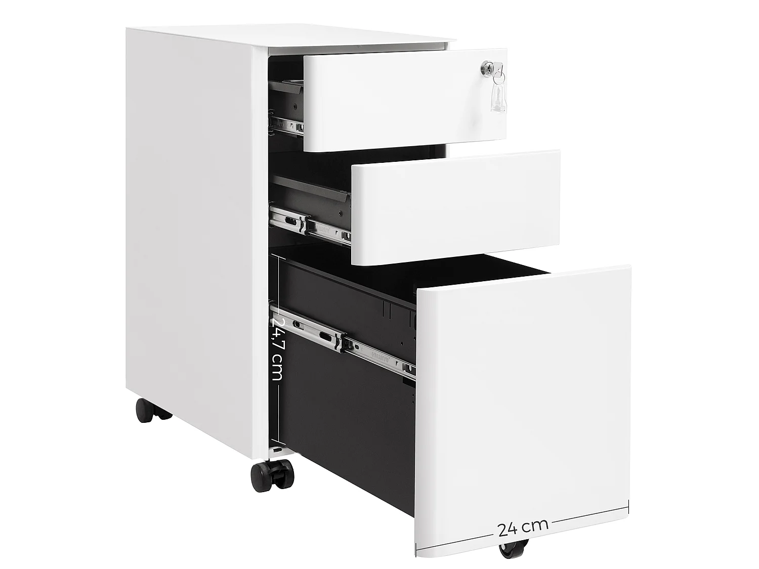 Mobiletto archivio 30x46x59,2 cm bianco