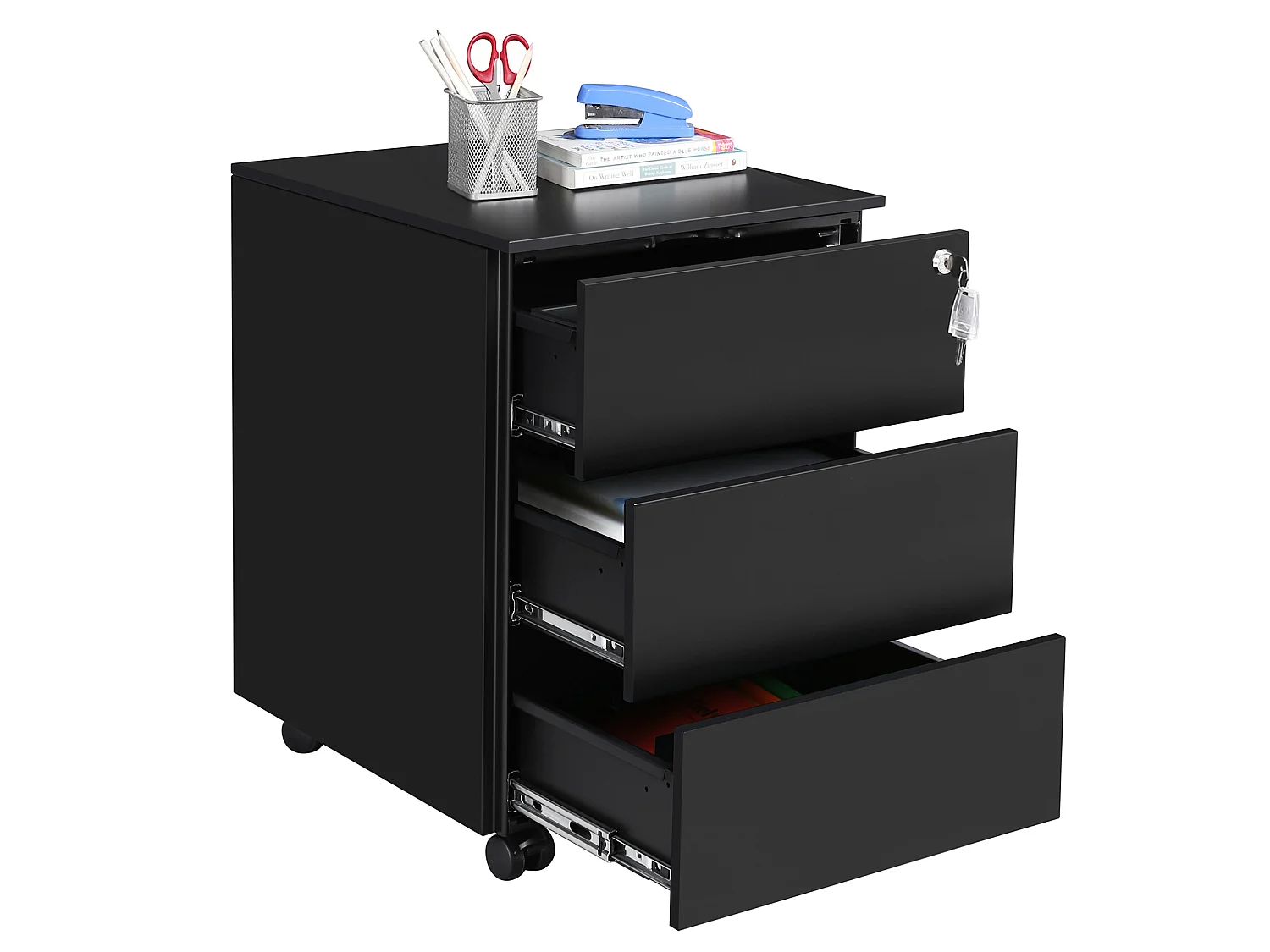 Mobiletto archivio 39x45x55 cm nero