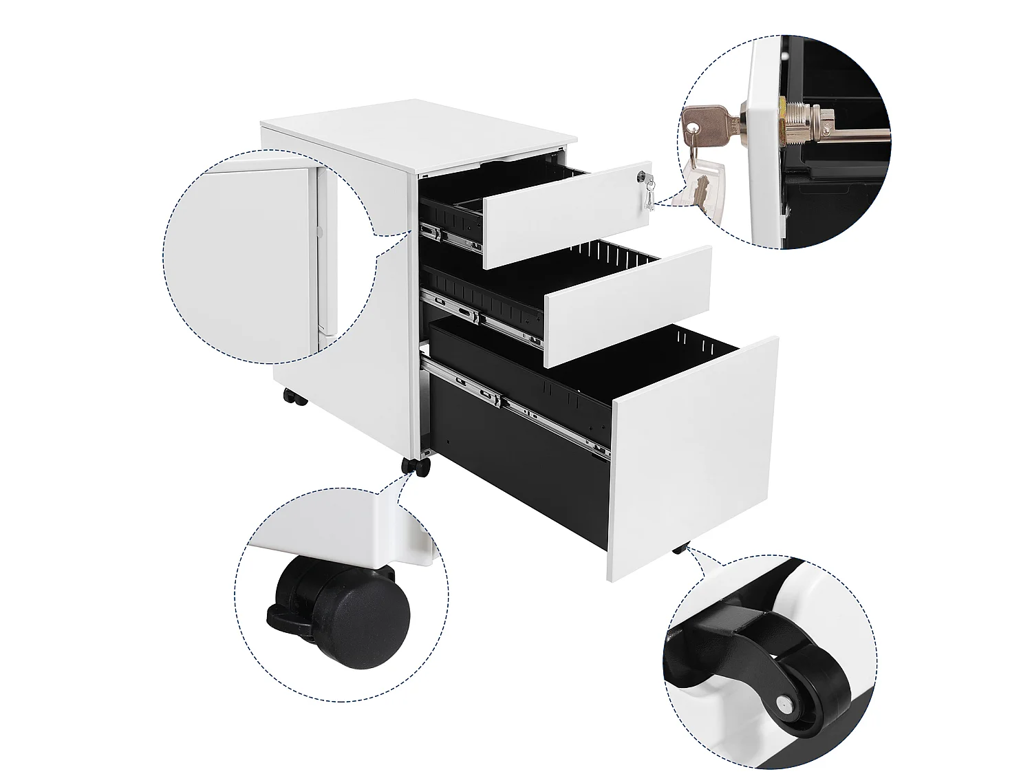 Rolling cabinet 60x52x39 cm black