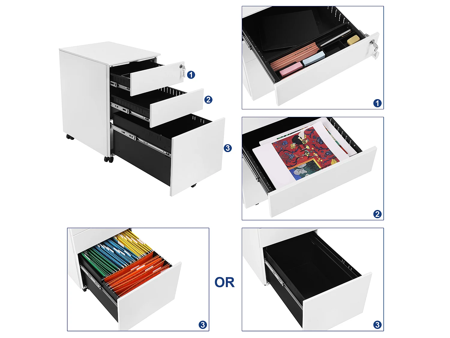 Rolling cabinet 60x52x39 cm black