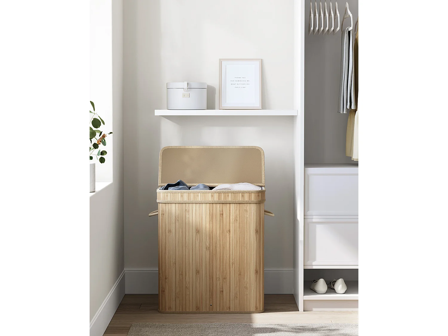 Panier à linge 34,5x54,5x61 cm Beige