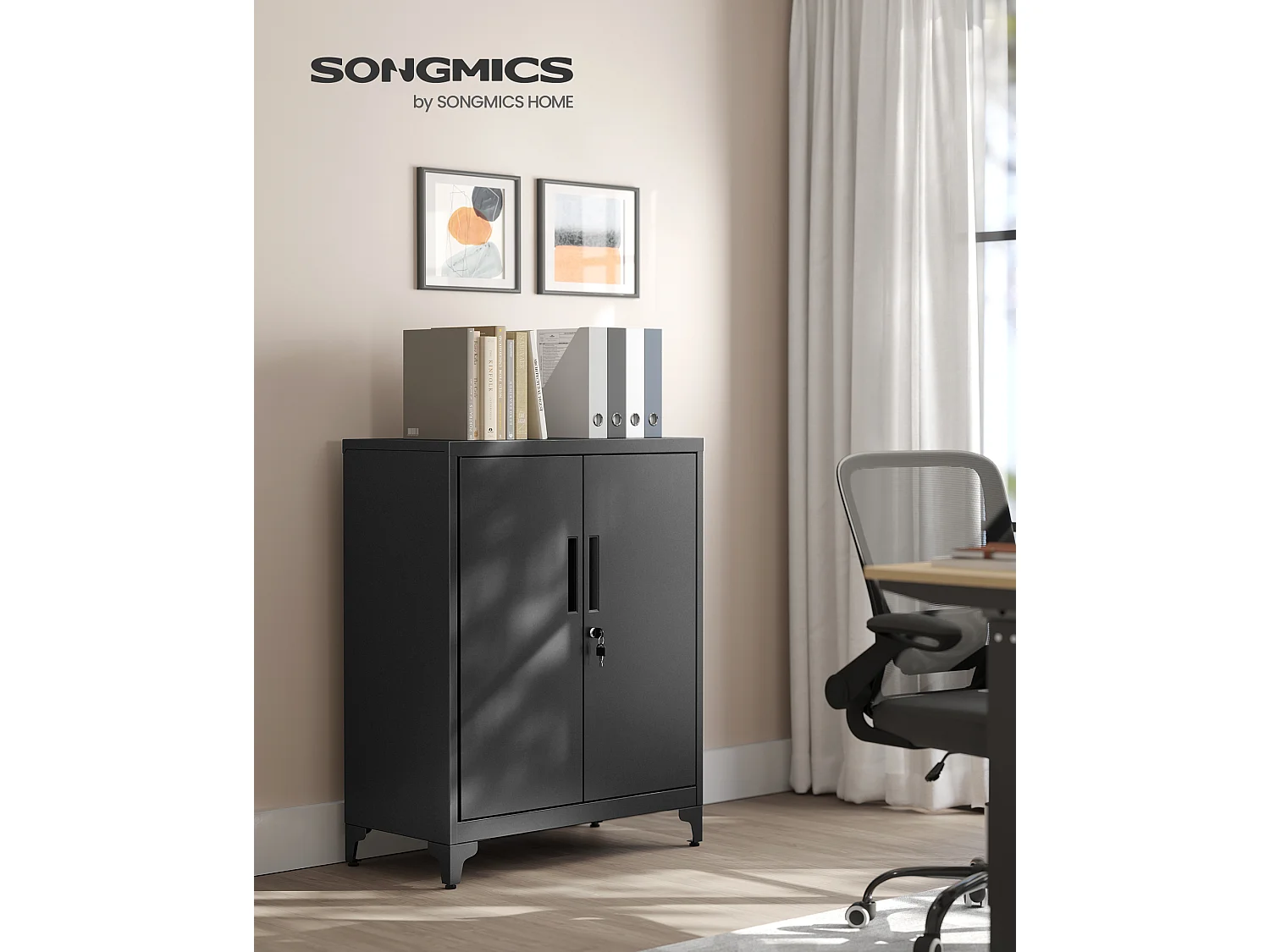 Mobiletto archivio 80x40x90 cm nero