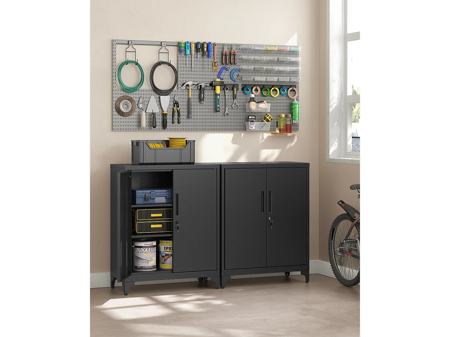 Mobiletto archivio 80x40x90 cm nero