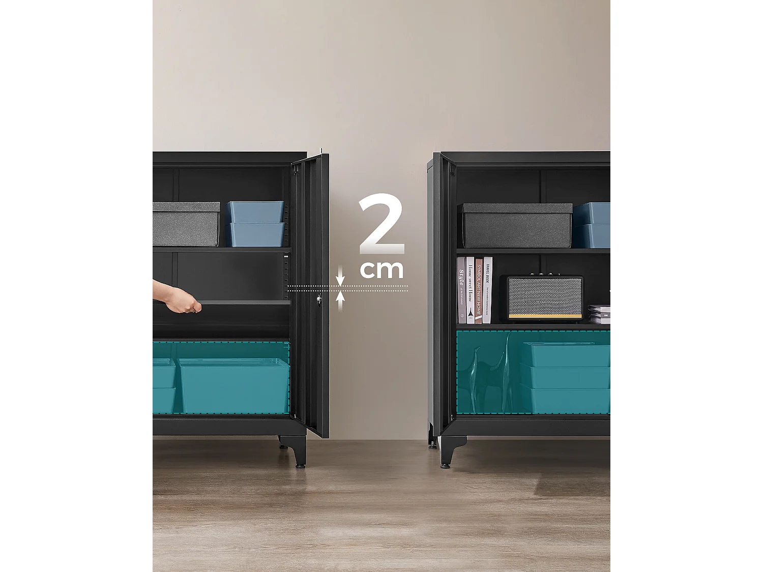 Mobiletto archivio 80x40x90 cm nero