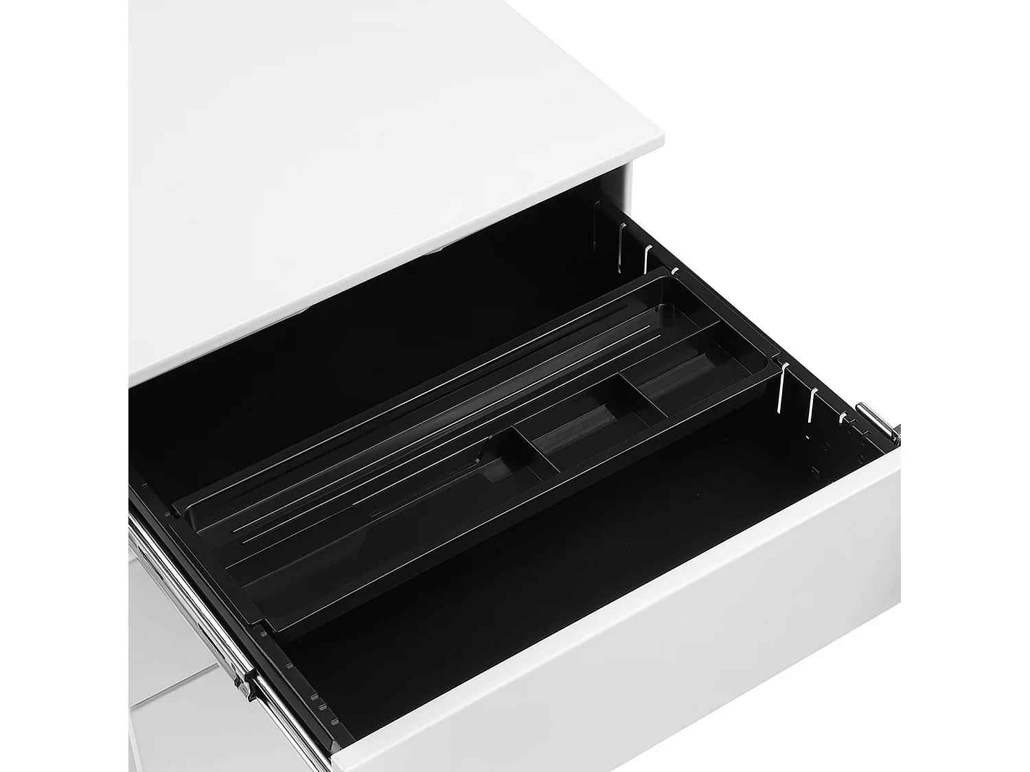 Mobiletto archivio 55x45x39 cm contenitore mobile in acciaio bianco con ruote