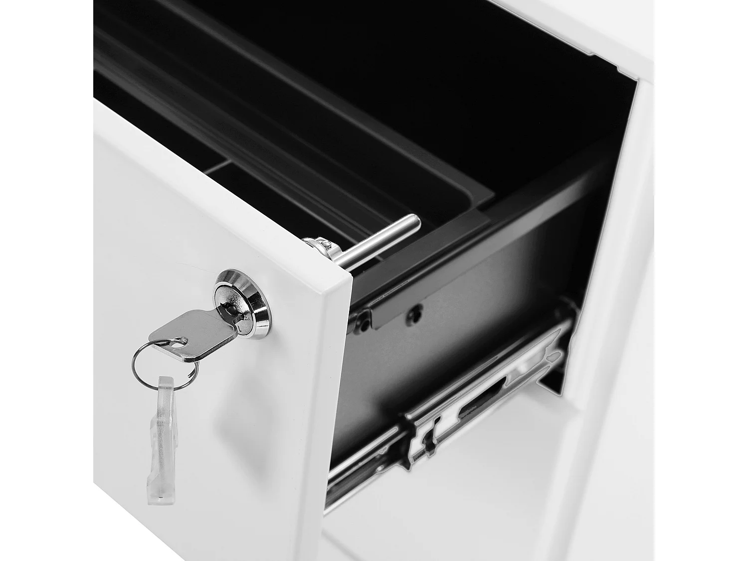 Mobiletto archivio 55x45x39 cm contenitore mobile in acciaio bianco con ruote