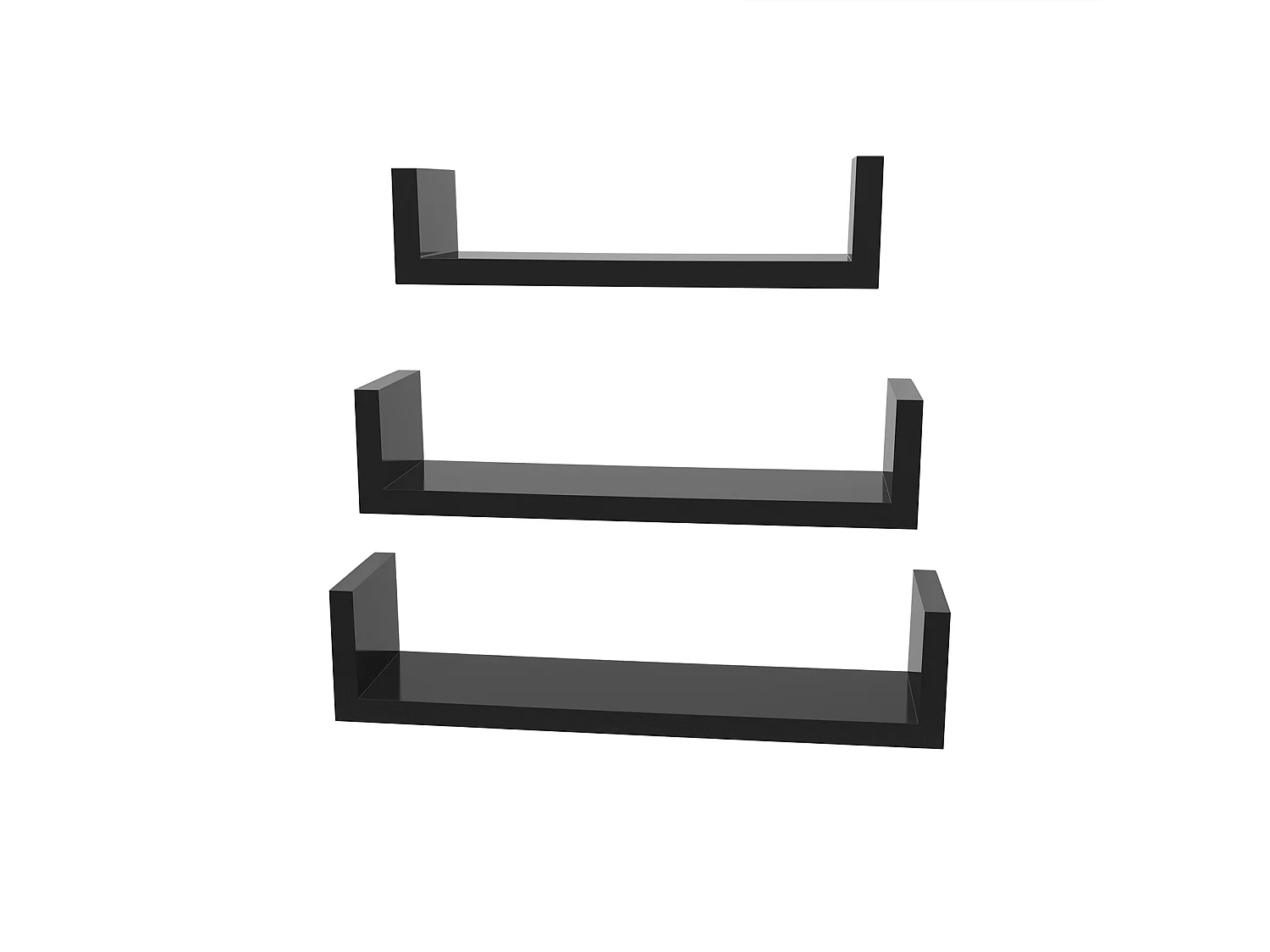 Væghyldesæt, 40x10x9 cm, Sort