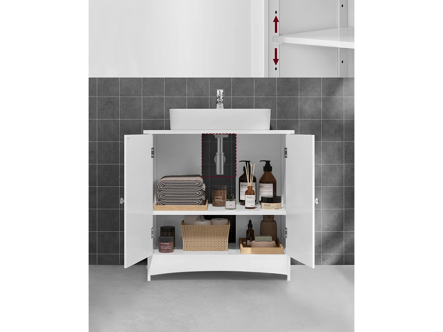 Meuble sous évier 60x30x60 cm blanc