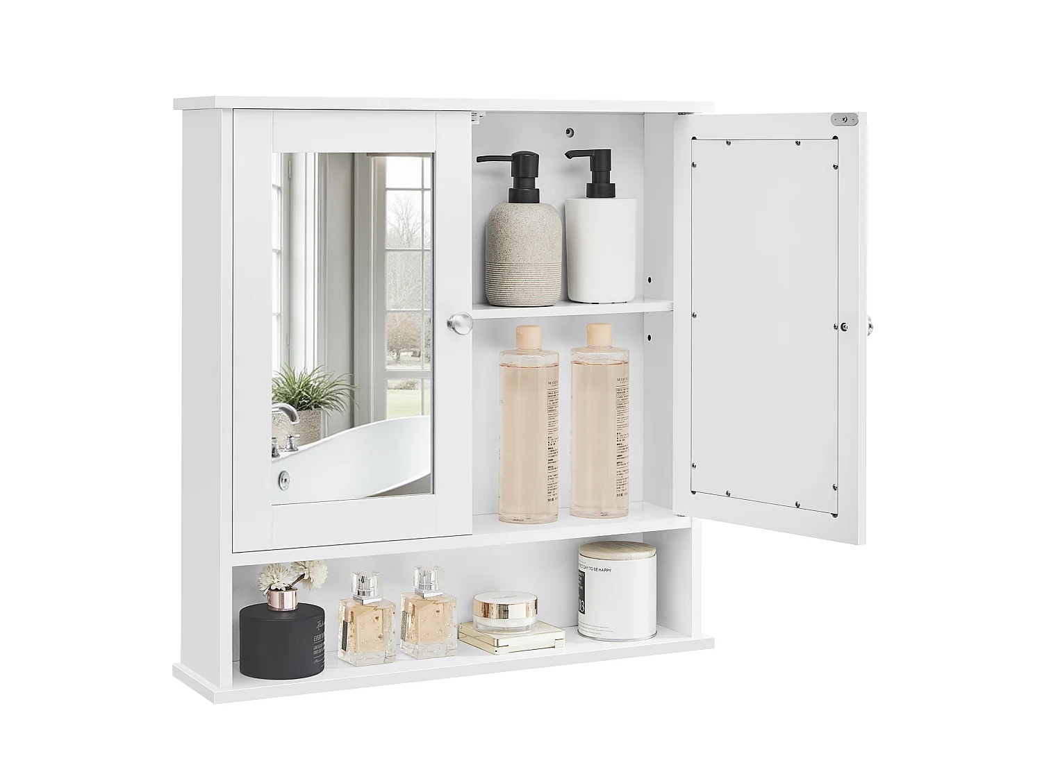 Armoire miroir 56,5x13x58,5 cm blanc