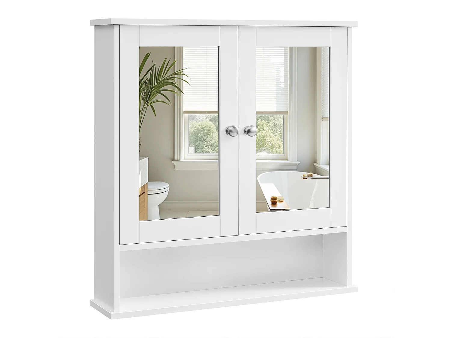 Armoire miroir 56,5x13x58,5 cm blanc