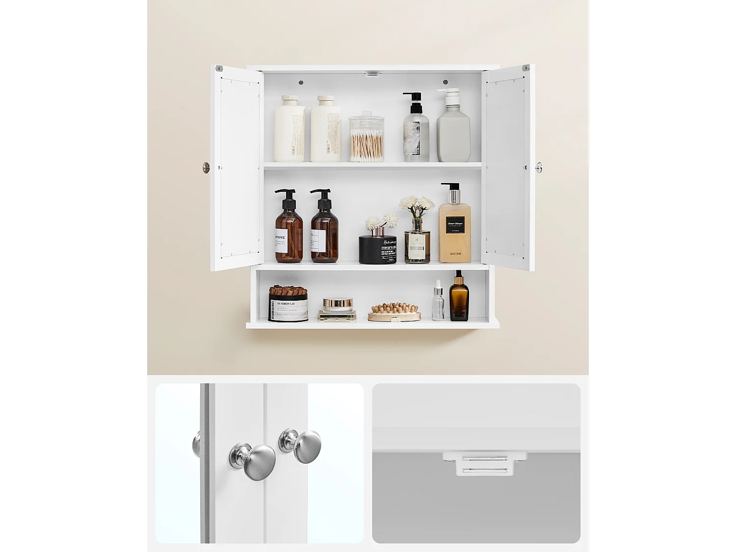 Armoire miroir 56,5x13x58,5 cm blanc