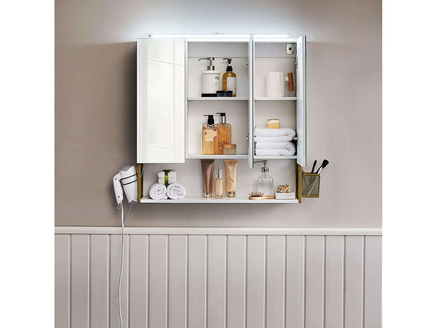 Armoire de salle de bain 70x16x70 cm or