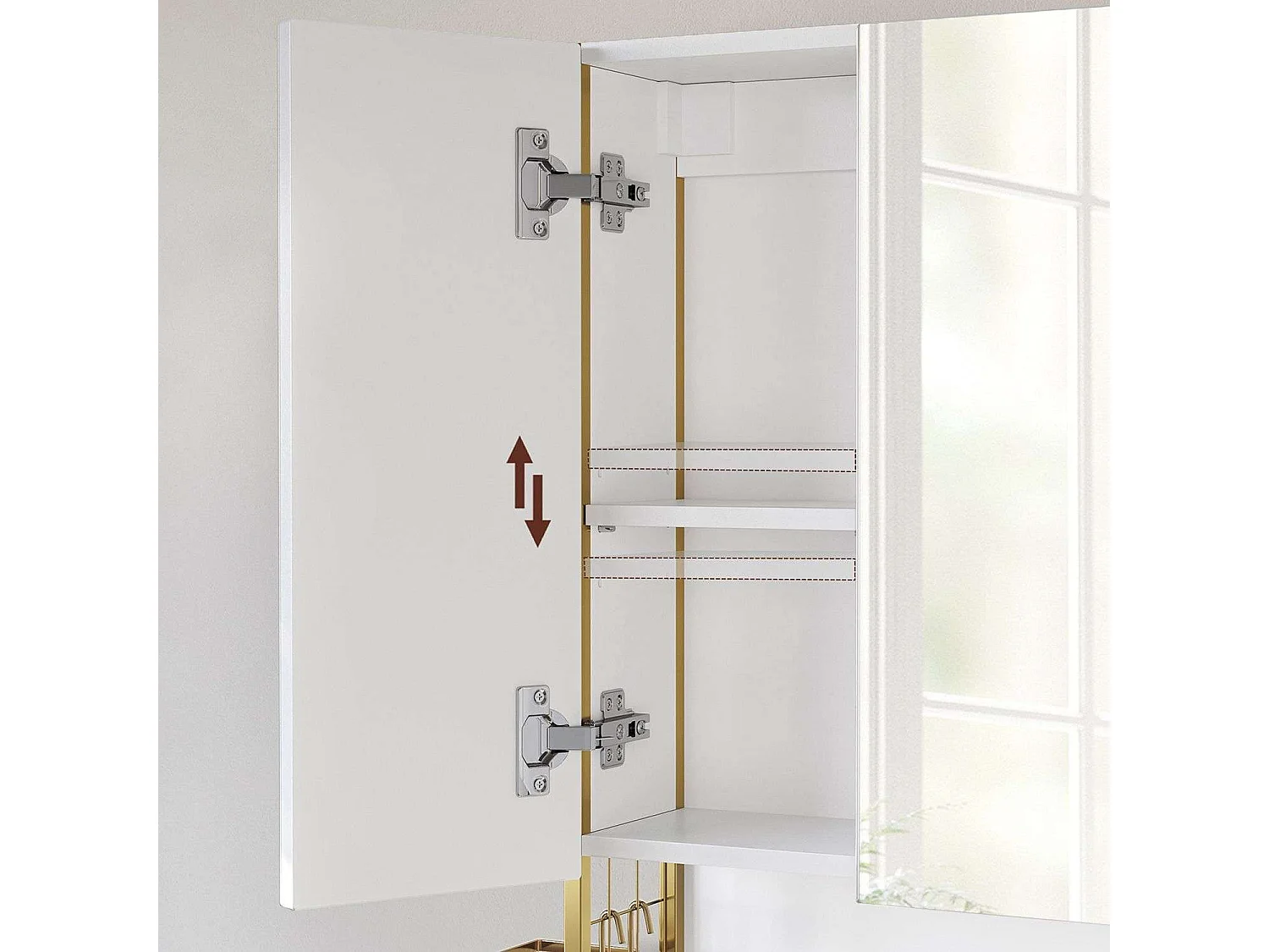 Armoire de salle de bain 70x16x70 cm or