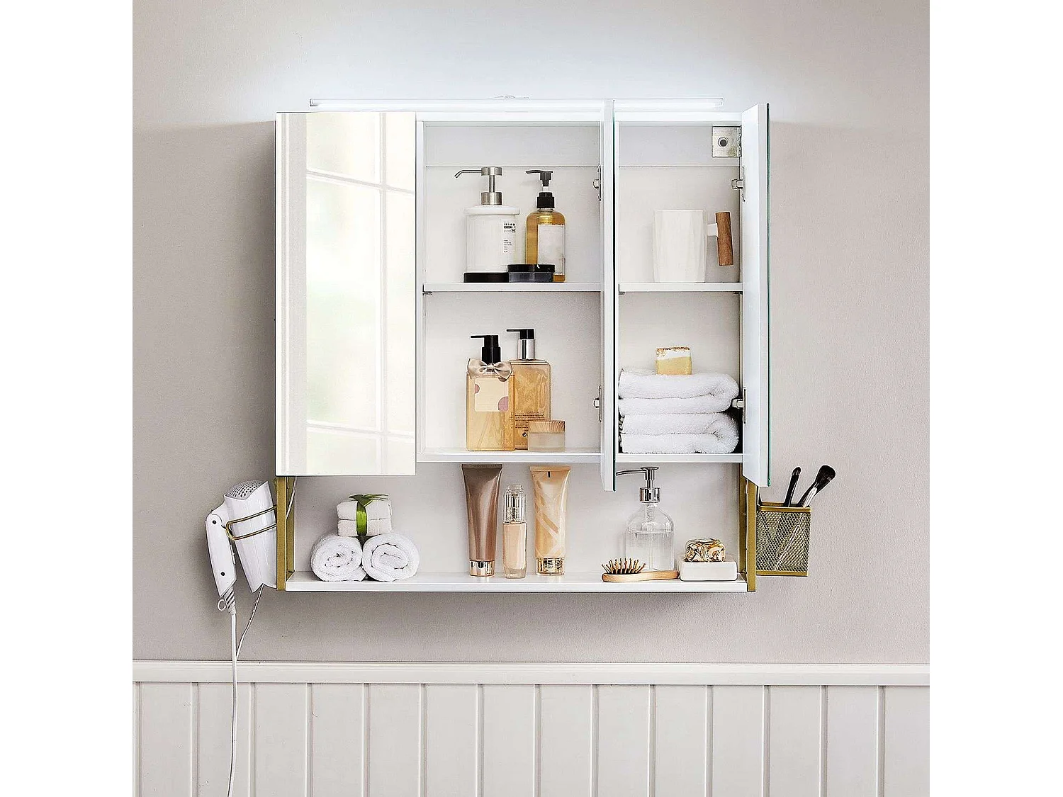 Armoire de salle de bain 70x16x70 cm or