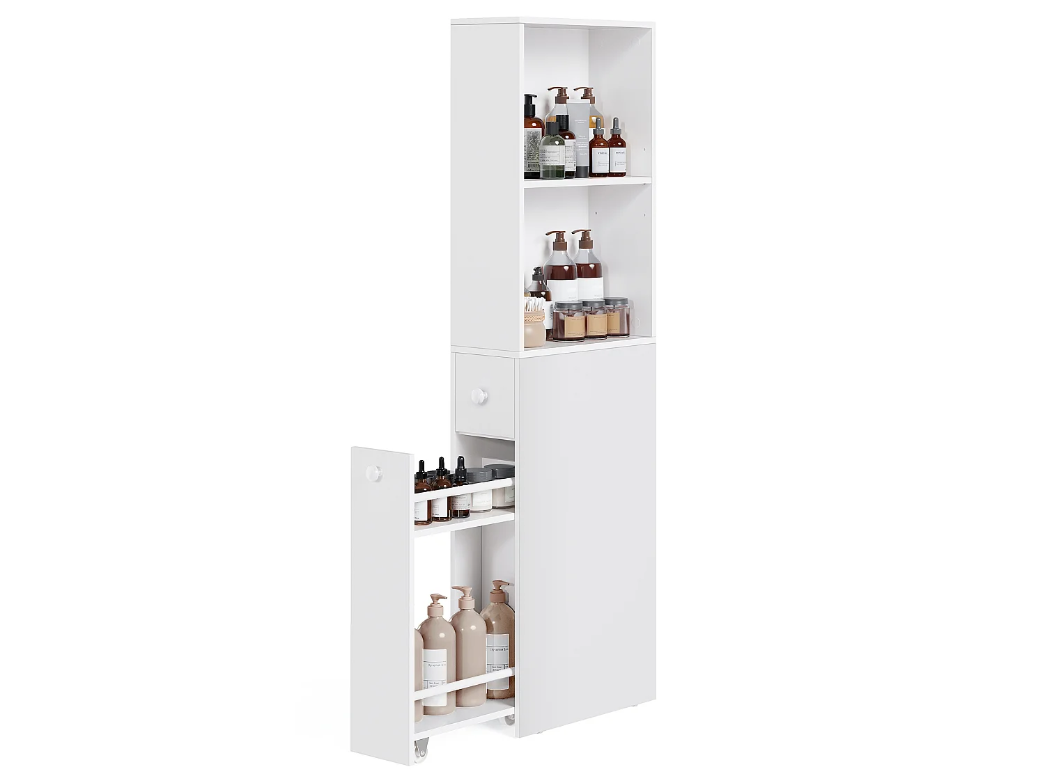 Armoire de salle de bain 134,4x40x18 cm blanc