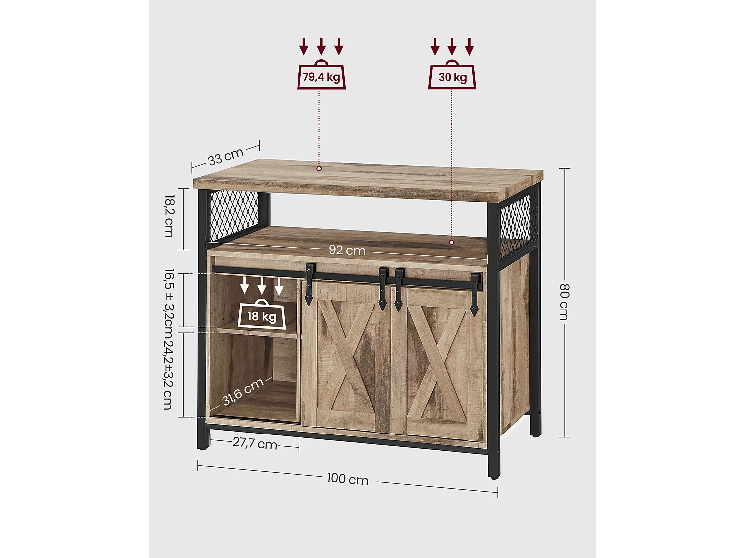 Armoire de rangement 100x33x80 cm noir